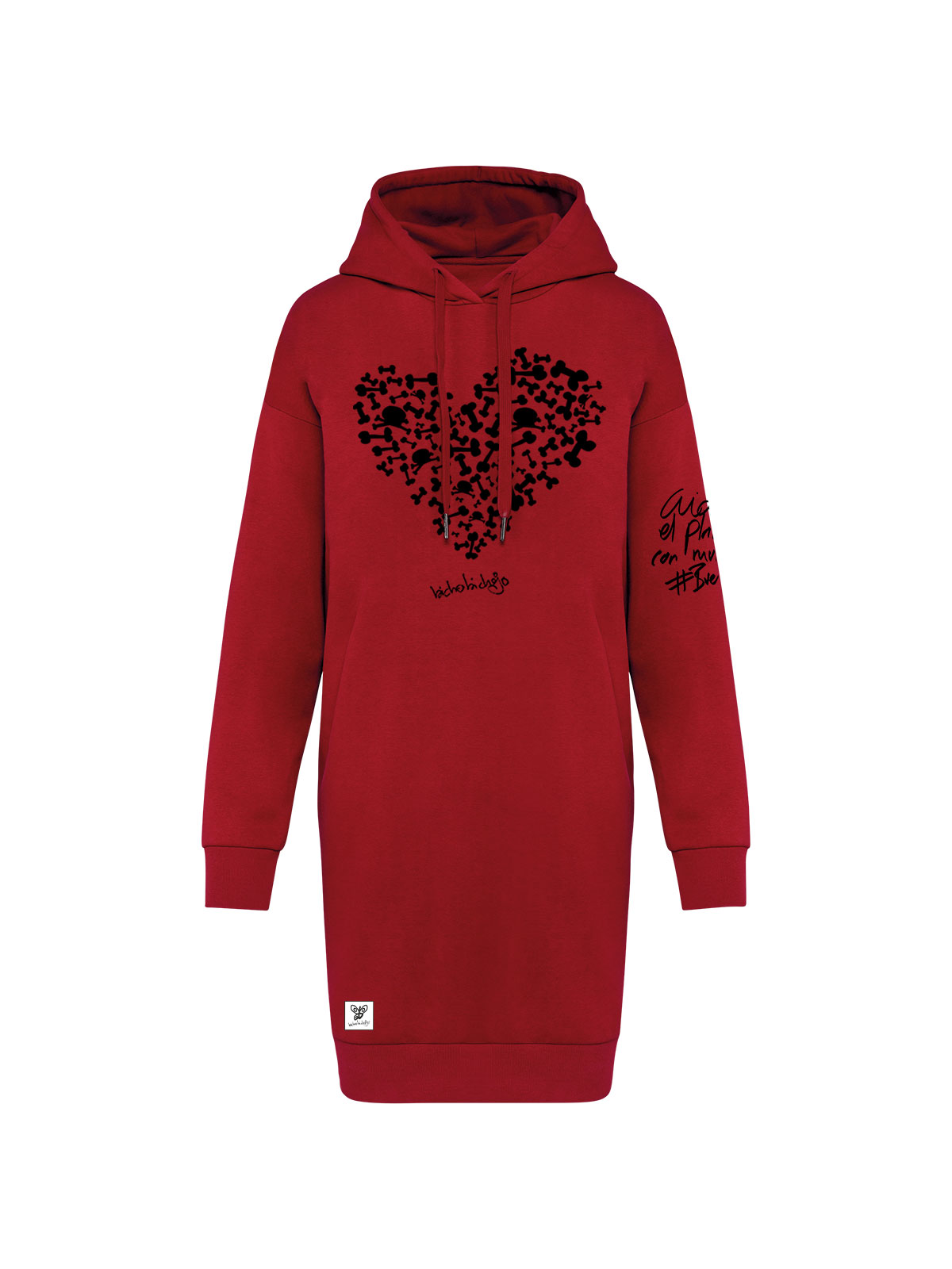 Miss Huesos Corazón. Vestido sudadera de algodón orgánico y RPET - Imagen 2
